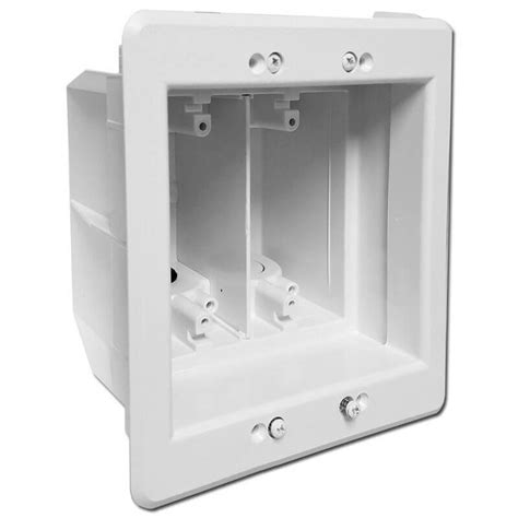 deep 2 gang electrical box|2 gang recessed outlet.